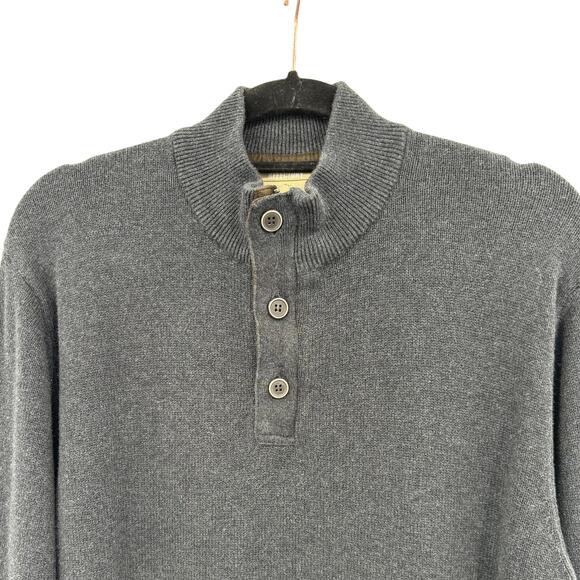 Refectory British Inspired Mock Neck Sweater XL Gray Cotton - Picture 3 of 13